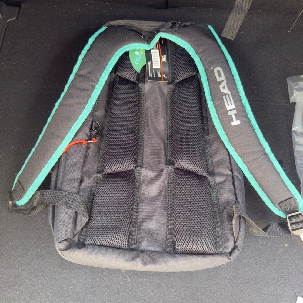 NWT HEAD Tour Tennis Pickleball Backpack Black Teal Orange Size Large